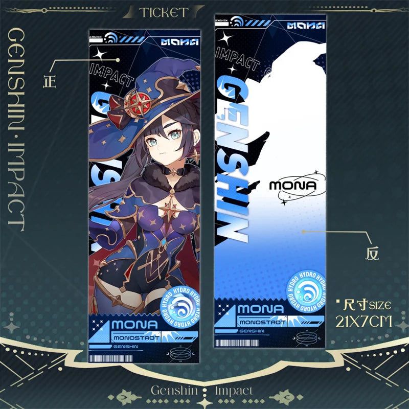 Genshin Impact Mona Laser Ticket Bookmark Card