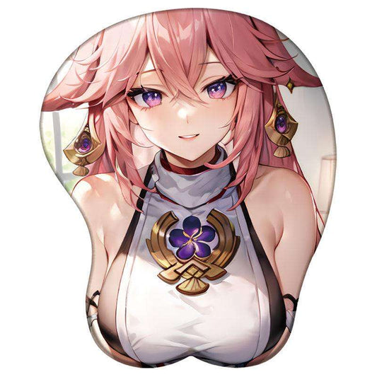 Genshin Impact Mouse Pad Yae Miko 3D Silicone Support Mouse Pad