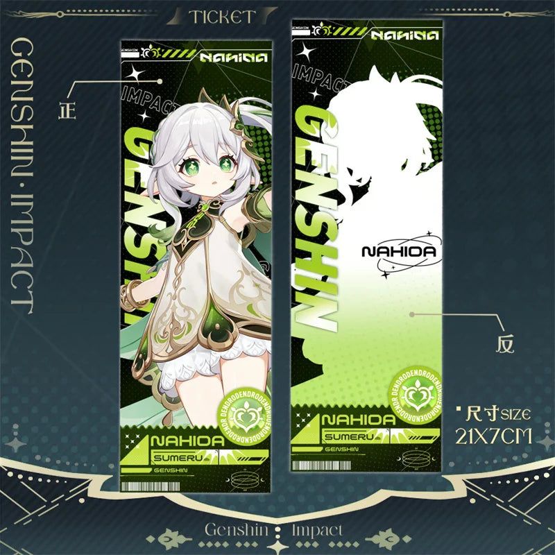 Genshin Impact Nahida Laser Ticket Bookmark Card