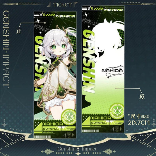 Genshin Impact Nahida Laser Ticket Bookmark Card