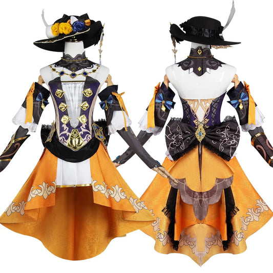 Genshin Impact Navia Cosplay With Wig 14pcs Anime Costume Set