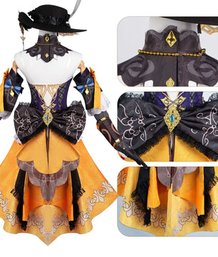 Genshin Impact Navia Cosplay With Wig 14pcs Anime Costume Set