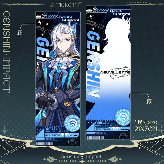 Genshin Impact Neuvillette Laser Ticket Bookmark Card