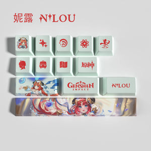 Genshin Impact Nilou Keycaps 14 Keys Set Anime Keycaps