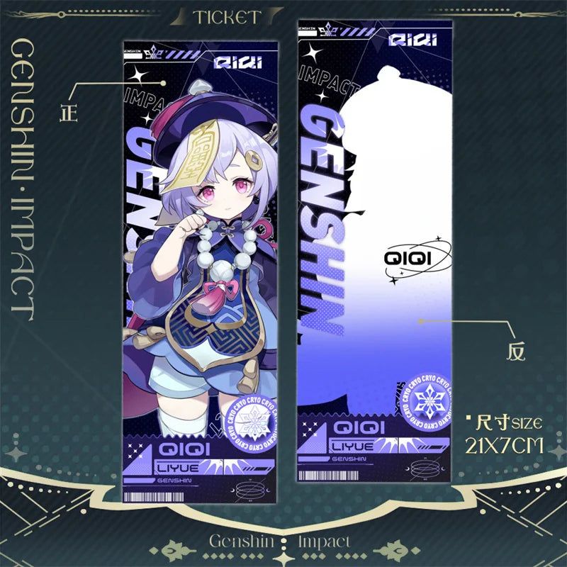 Genshin Impact Qiqi Laser Ticket Bookmark Card