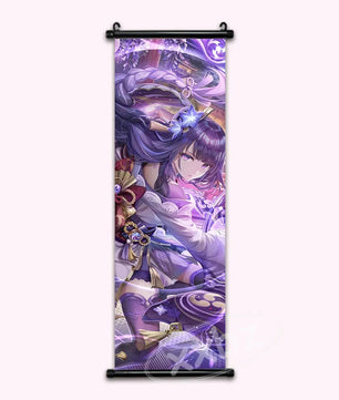 Genshin Impact Raiden Shogun Anime Poster Canvas Scroll