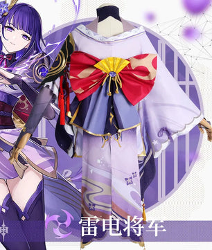 Genshin Impact Raiden Shogun Baal Cosplay Outfit With Wig 10pcs Set