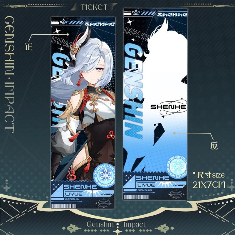 Genshin Impact Shenhe Laser Ticket Bookmark Card