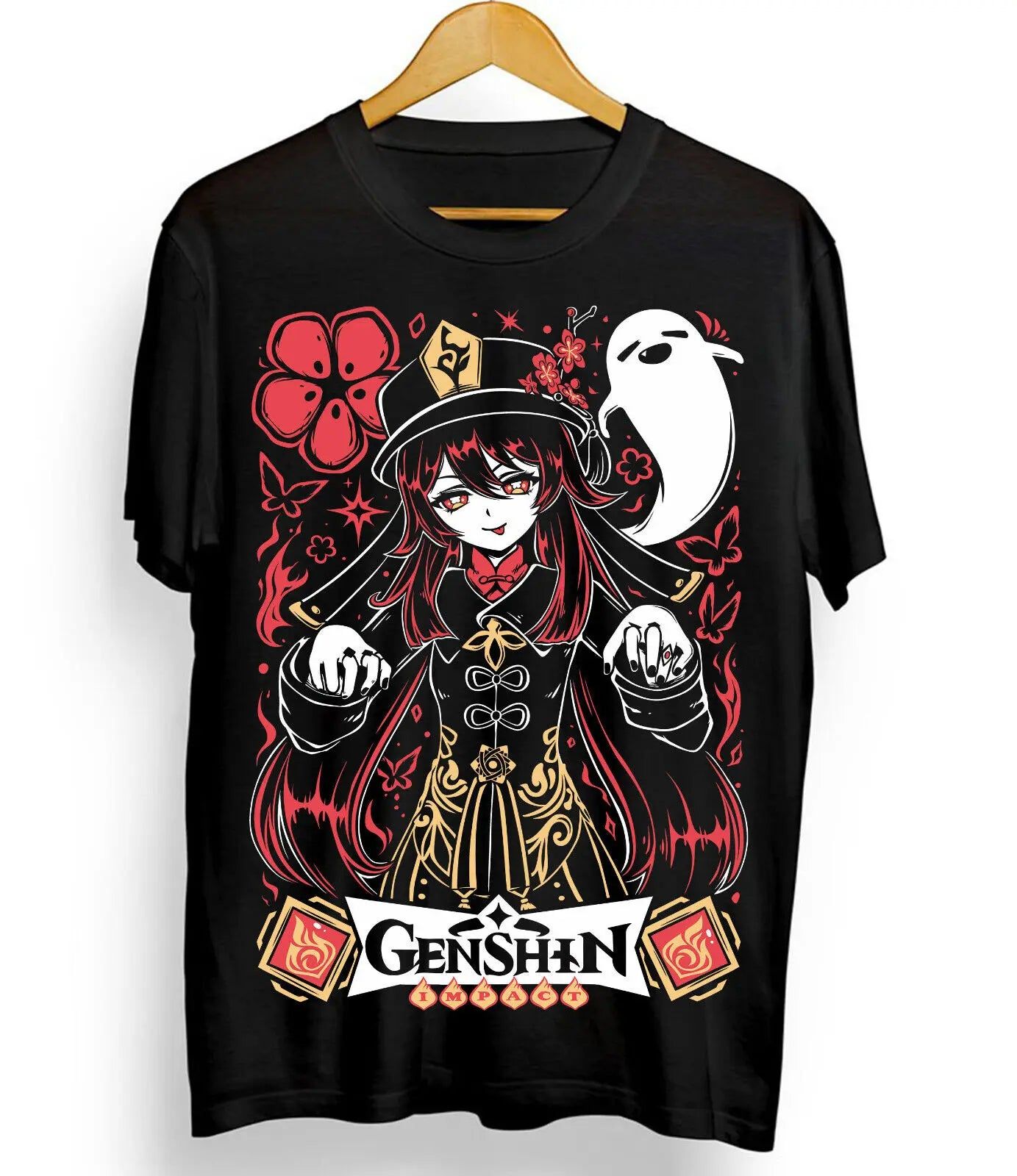 Genshin Impact Shirt Hu Tao Shirt Cotton Anime Shirt Graphic Tees