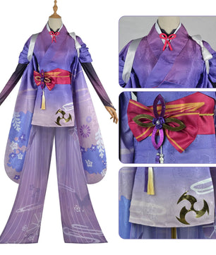 Genshin Impact Shogun Raiden Ei Makoto Beelzebul Cosplay Outfit With Wig