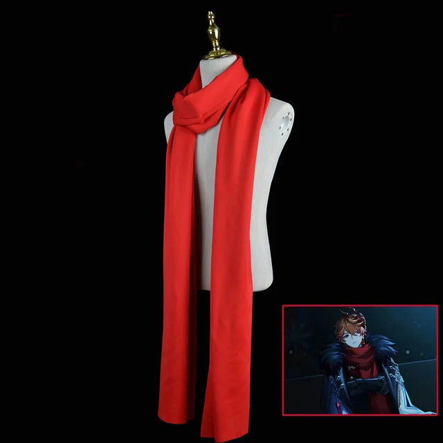 Genshin Impact Tartaglia & Fatui Cosplay Cloak Anime Costume With Scarf