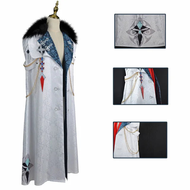 Genshin Impact Tartaglia & Fatui Cosplay Cloak Anime Costume With Scarf