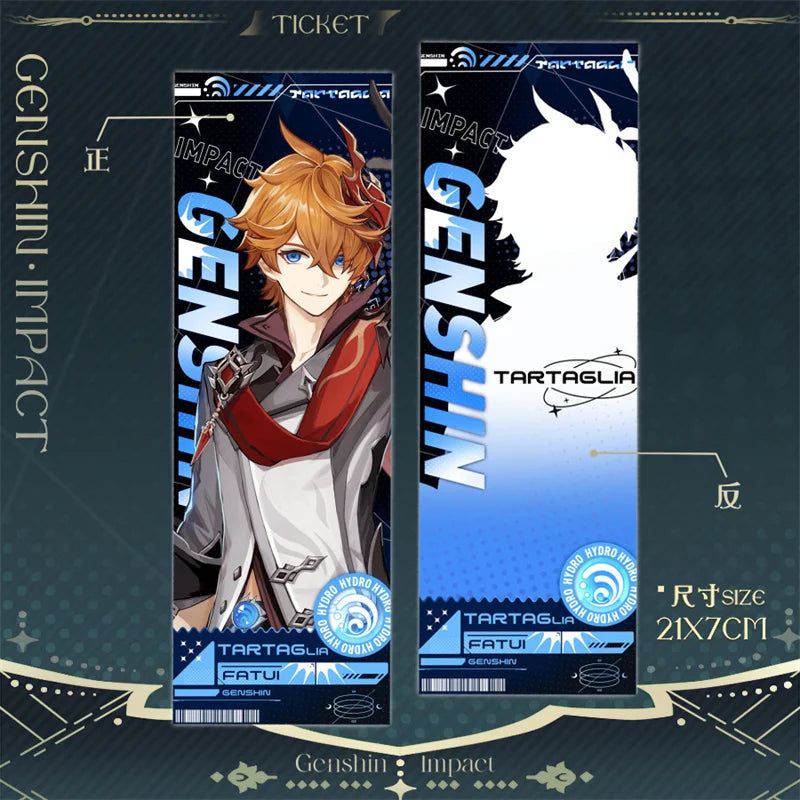 Genshin Impact Tartaglia Laser Ticket Bookmark Card