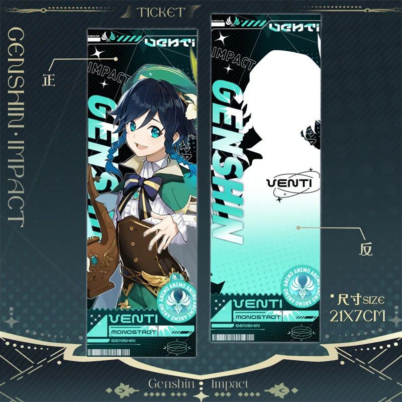 Genshin Impact Venti Laser Ticket Bookmark Card