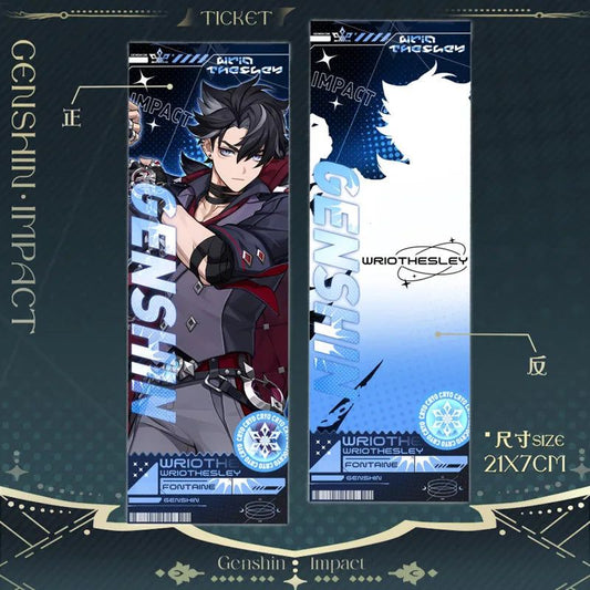 Genshin Impact Wriothesley Laser Ticket Bookmark Card