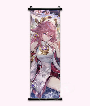 Genshin Impact Yae Miko Anime Poster Canvas Scroll