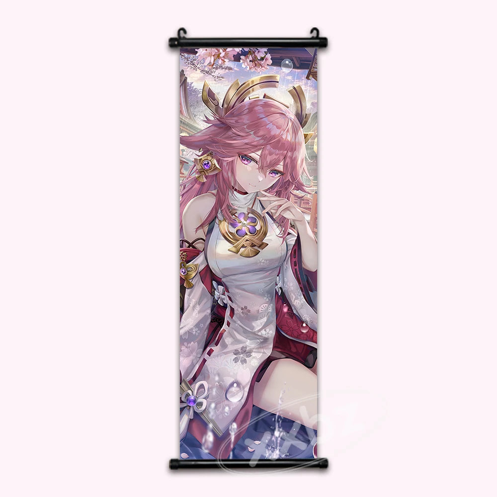 Genshin Impact Yae Miko Anime Poster Canvas Scroll