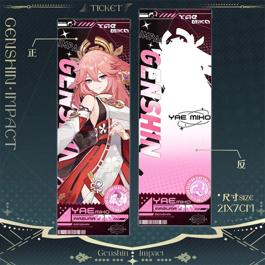 Genshin Impact Yae Miko Laser Ticket Bookmark Card