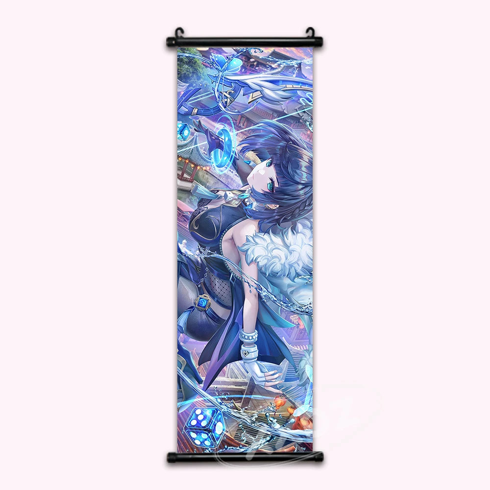 Genshin Impact Yelan Anime Poster Canvas Scroll