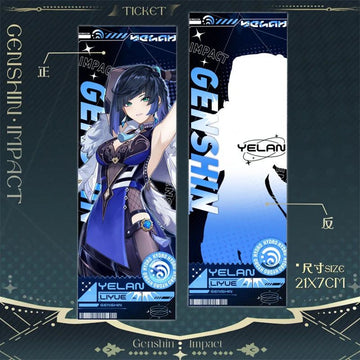 Genshin Impact Yelan Laser Ticket Bookmark Card