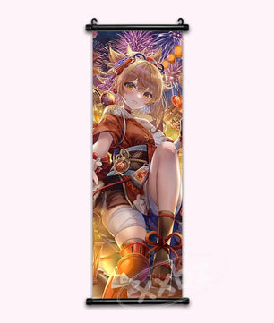 Genshin Impact Yoimiya Anime Poster Canvas Scroll