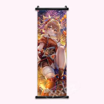 Genshin Impact Yoimiya Anime Poster Canvas Scroll