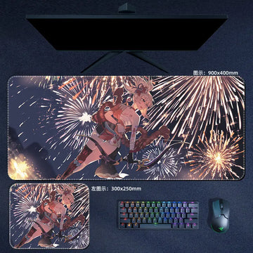 Genshin Impact Yoimiya Fireworks Mouse Pad Anime Desk Mat