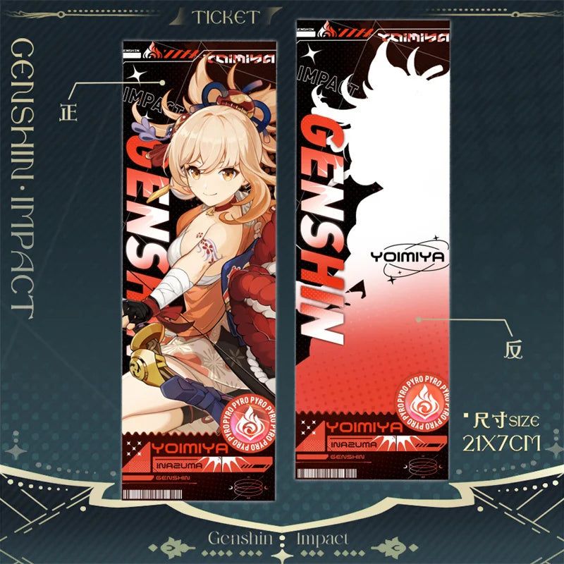 Genshin Impact Yoimiya Laser Ticket Bookmark Card