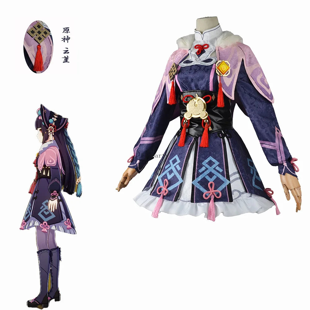 Genshin Impact Yunjin Cosplay Anime Costume 8pcs Set