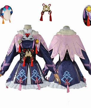 Genshin Impact Yunjin Cosplay Anime Costume 8pcs Set