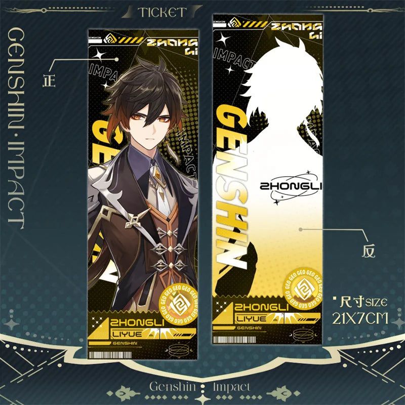 Genshin Impact Zhongli Laser Ticket Bookmark Card