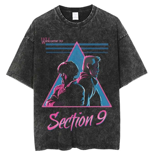 Ghost in the Shell Section 9 Oversized Anime Graphic Shirt