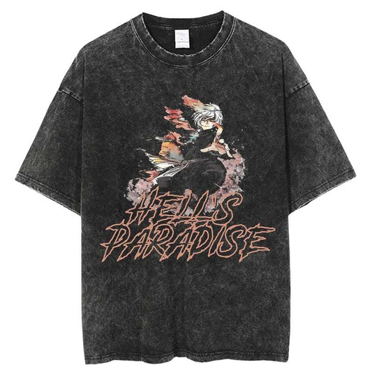 Hells Paradise Gabimaru Oversized Anime Graphic Shirt Vintage
