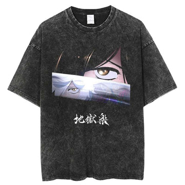 Hells Paradise Gabimaru Sagiri Oversized Anime Graphic Shirt Vintage