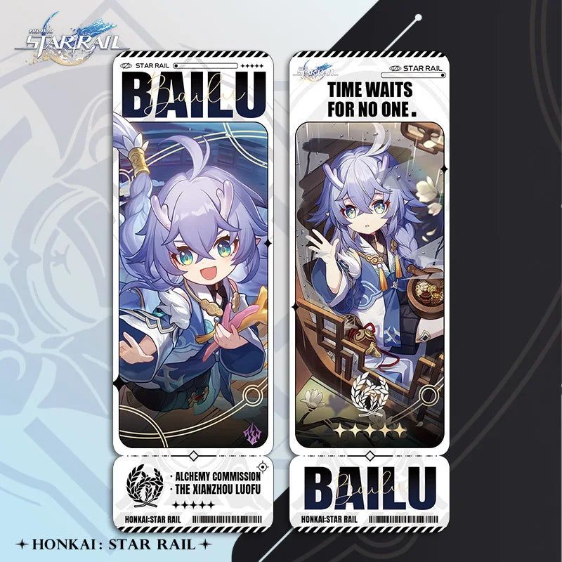 Honkai Star Rail Bailu Laser Ticket Collection Bookmark Card