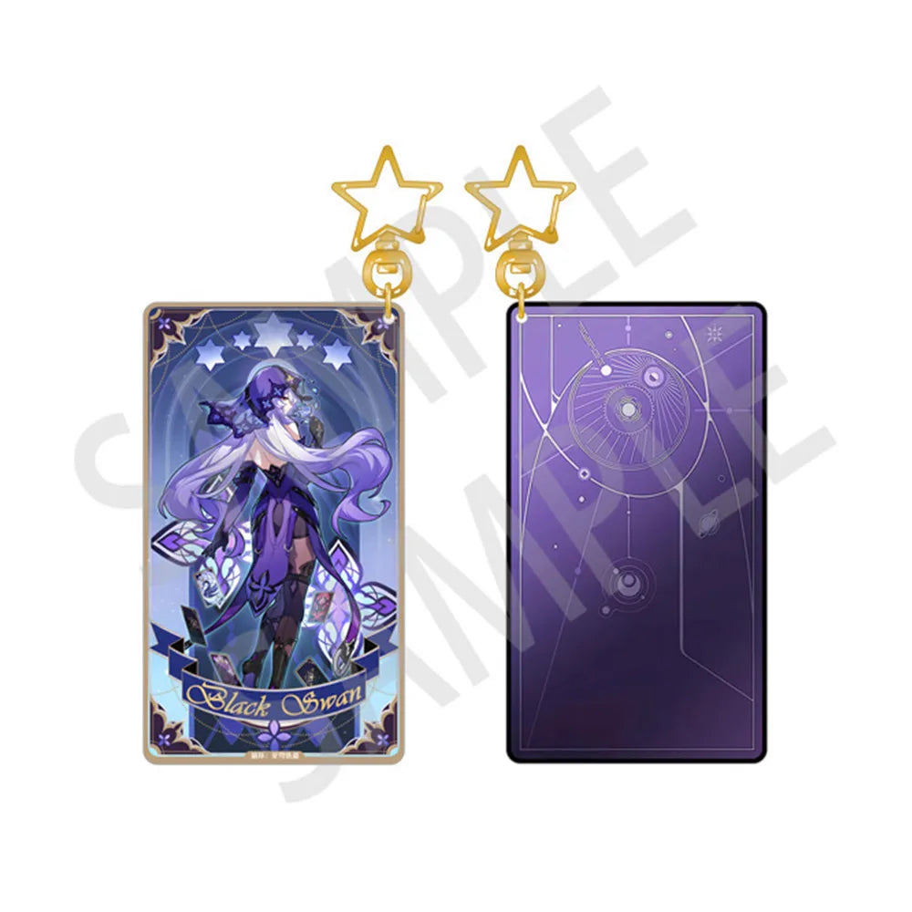 Honkai Star Rail Black Swan Divination Card Keychain