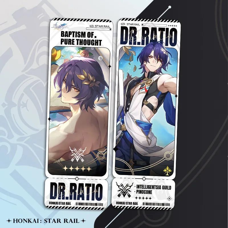 Honkai Star Rail Dr. Ratio Laser Ticket Collection Bookmark Card