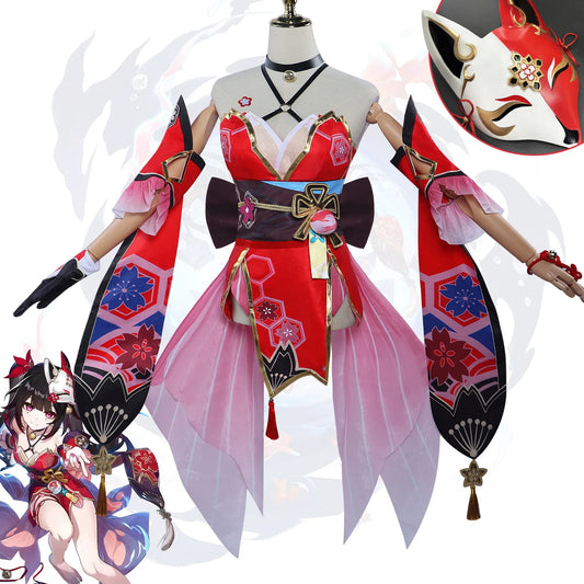 Honkai Star Rail Firefly Cosplay With Wig & Mask 10pcs Anime Costume Set