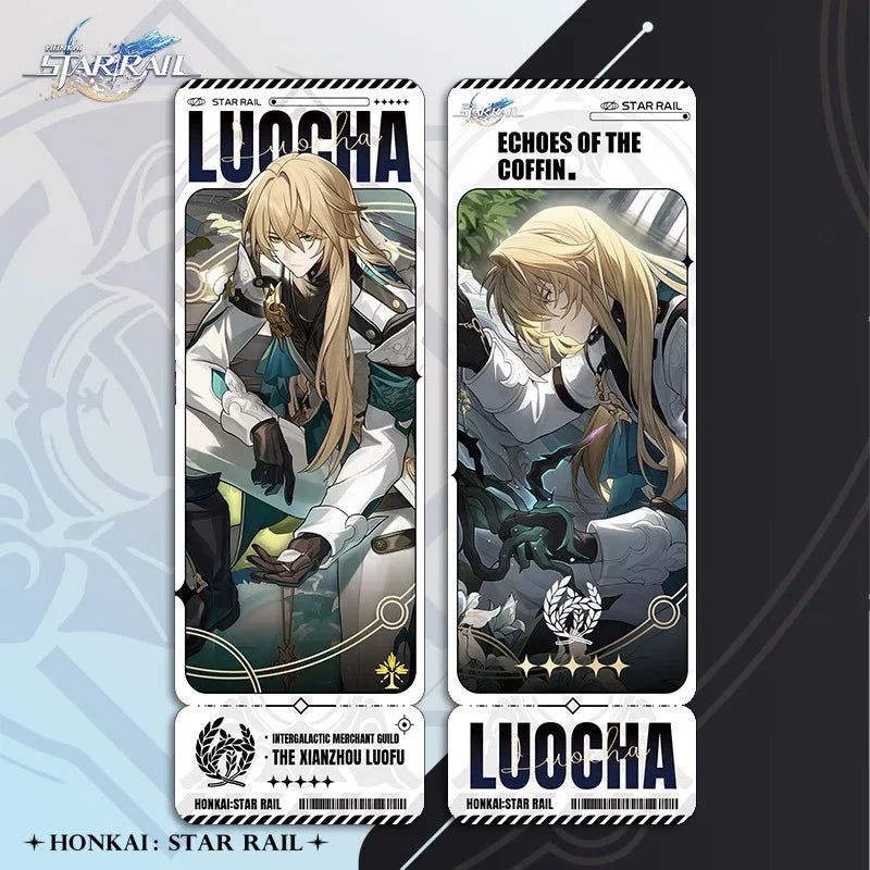 Honkai Star Rail Luocha Laser Ticket Collection Bookmark Card