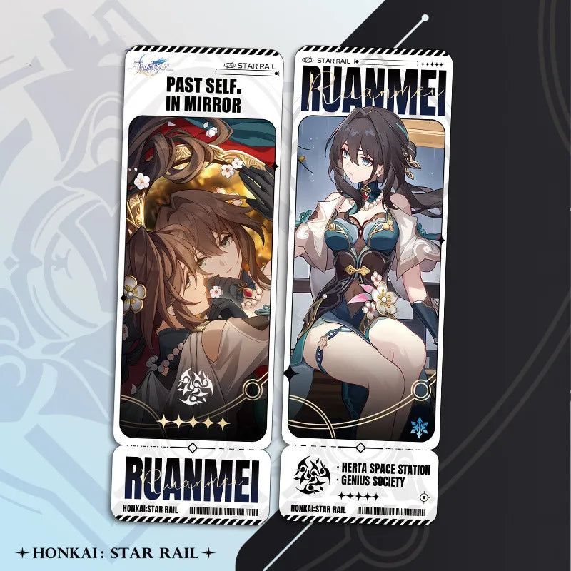 Honkai Star Rail Ruanmei Laser Ticket Collection Bookmark Card