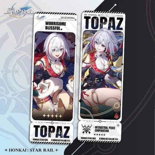 Honkai Star Rail Topaz Laser Ticket Collection Bookmark Card