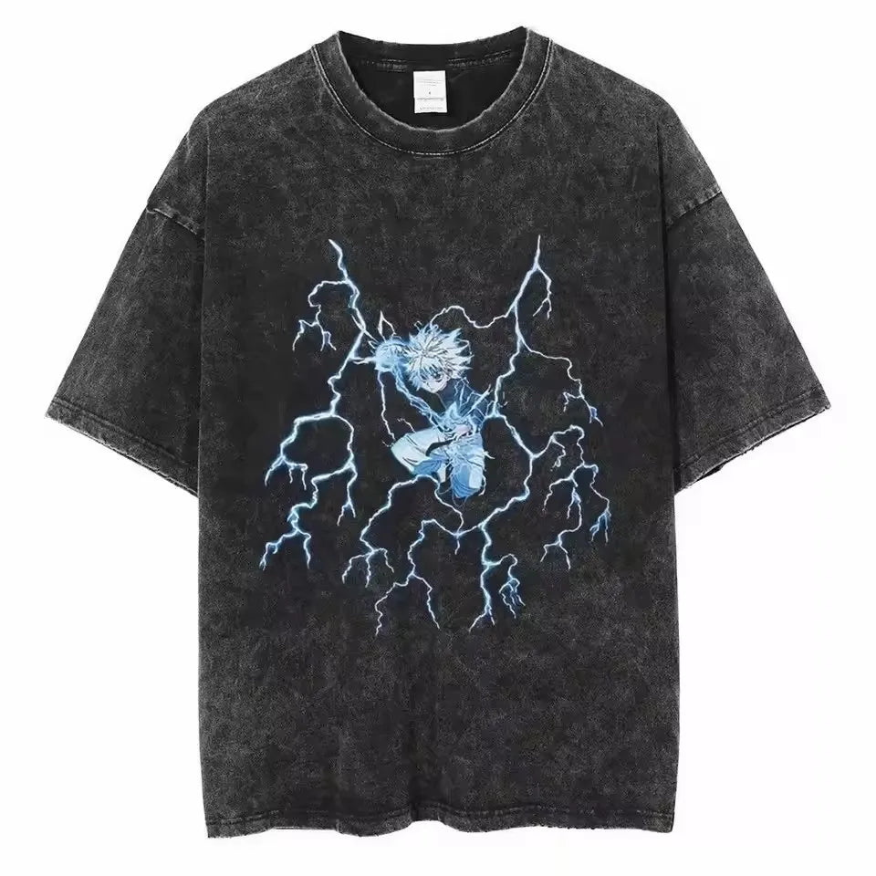 Hunter x Hunter Killua Shirt Vintage Oversized Style Anime Shirt