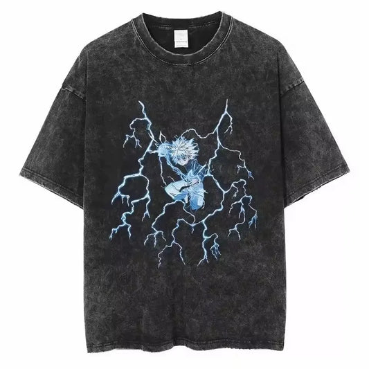 Hunter x Hunter Killua Shirt Vintage Oversized Style Anime Shirt