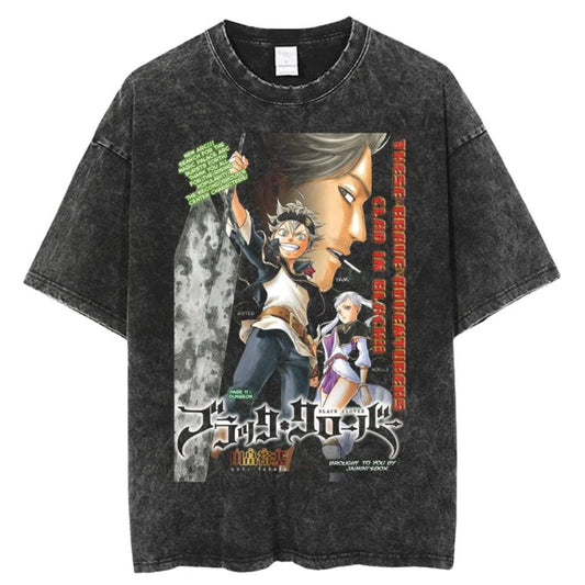 Black Clover Shirt Asta Oversized Anime Shirt 100% Cotton