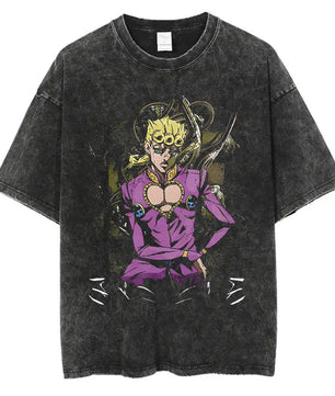 Jojo's Bizarre Adventure Giorno Shirt Oversized Style Shirt