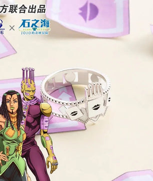 JoJos Bizarre Adventure Stone Ocean Hermes Kiss Sterling Silver Ring