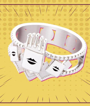 JoJos Bizarre Adventure Stone Ocean Hermes Kiss Sterling Silver Ring