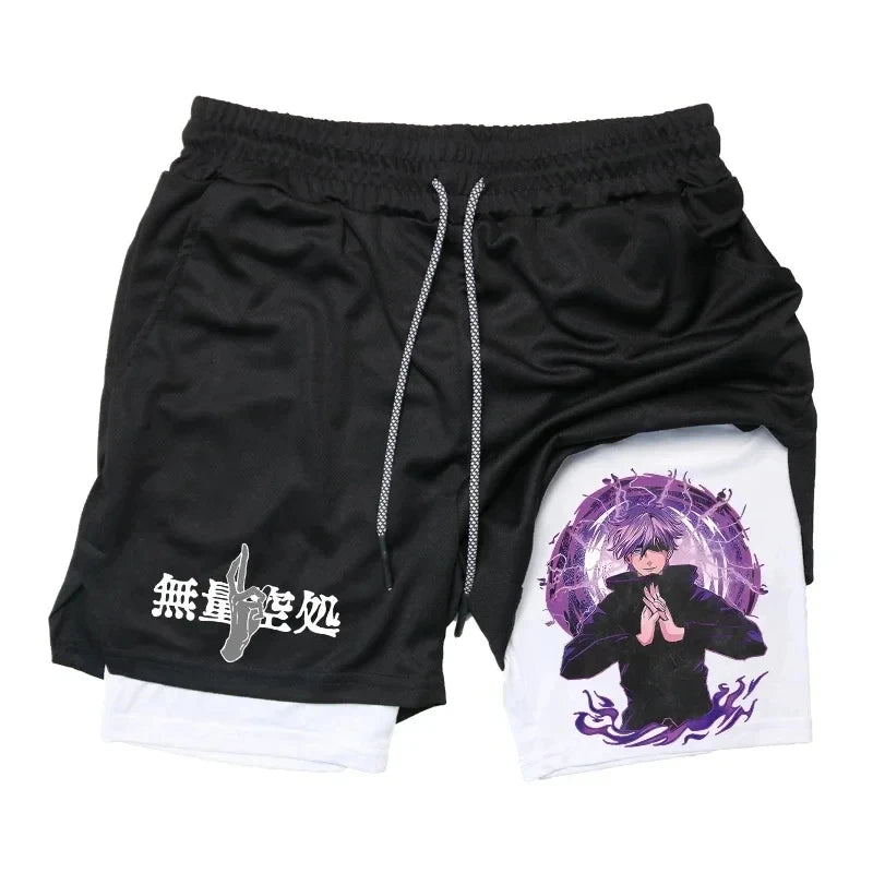 Jujutsu Kaisen Gojo Compression Shorts - Men's Anime Workout Shorts