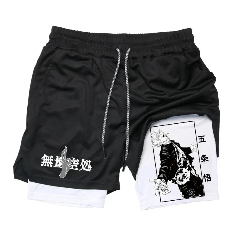 Jujutsu Kaisen Gojo Compression Shorts - Men's Anime Workout Shorts