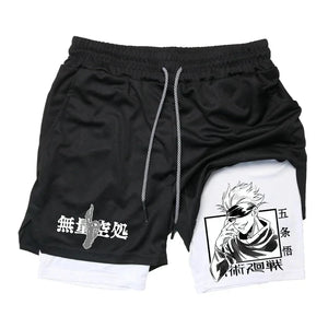Jujutsu Kaisen Gojo Compression Shorts - Men's Anime Workout Shorts
